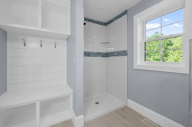 a bathroom with a shower