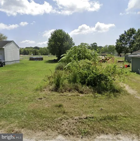 a view of a big yard with plants and a houses