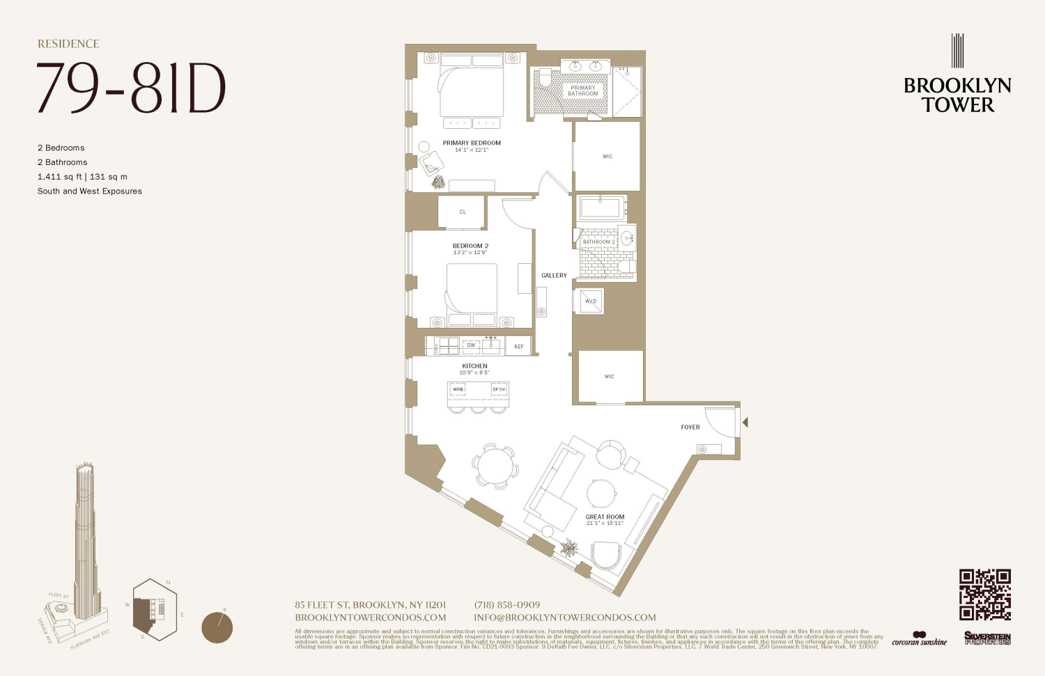 85 Fleet Street, Unit 79D Brooklyn, NY 11201 - Photo 19 of 19 a picture of a wall with a white wall and a picture of door