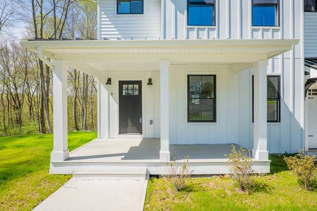 a view of a building with a swimming pool