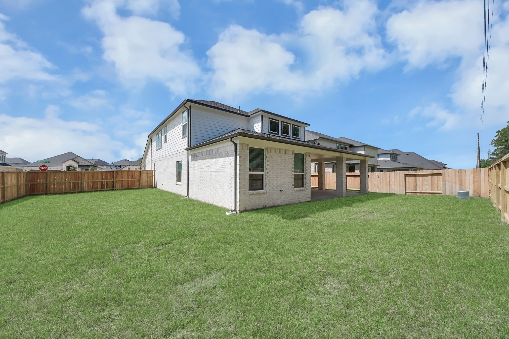 3043 Native Spg Drive Spring, TX 77373 - Photo 41 of 45 Come and see this spacious backyard with its beautiful covered patio. There is plenty of room for the kids to play and adults to relax. Perfect for your outdoor living space, patio furniture, bbq pit, and so much more. The possibilities are endless!