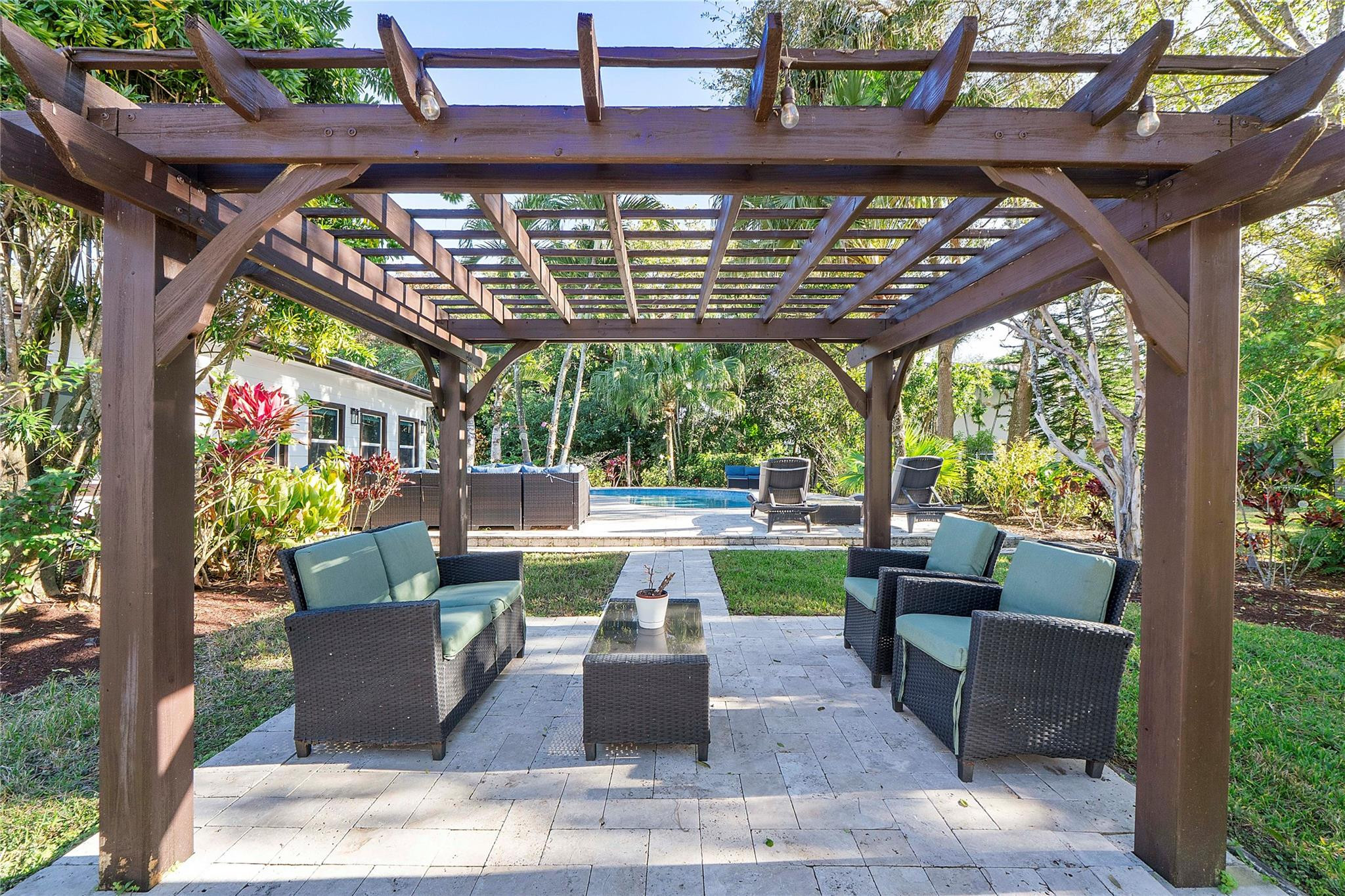5351 Godfrey Road Parkland, FL 33067 - Photo 55 of 95 a view of patio with couches and chairs