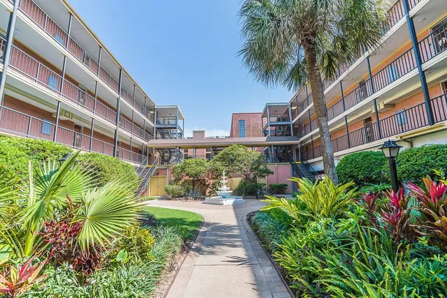 a view of garden with patio
