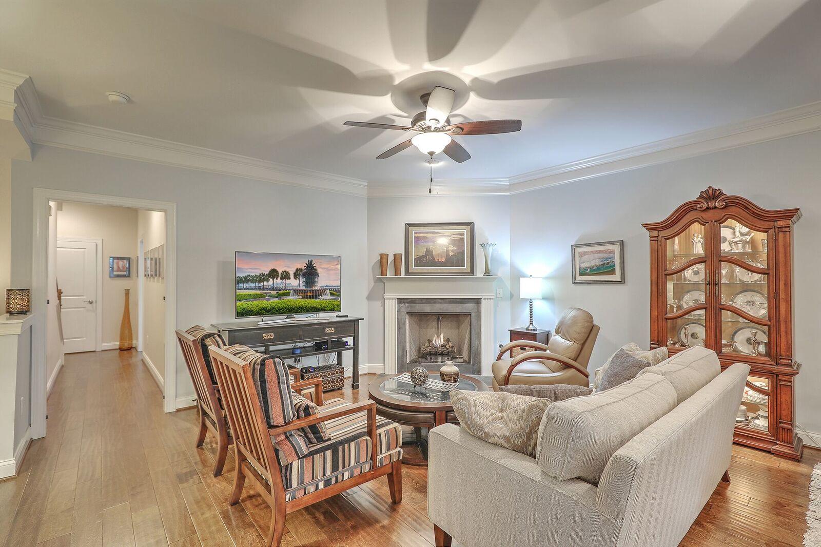 1167 Dingle Road Mount Pleasant, SC 29466 - Photo 6 of 23 Living Room with Gas Fireplace
