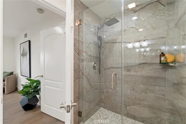 a bathroom with a shower