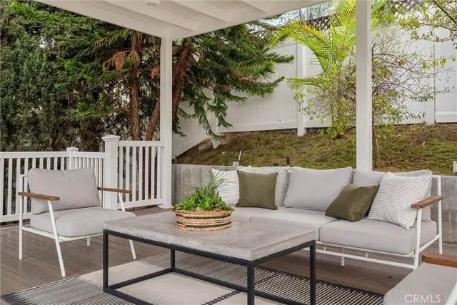 a view of a outdoor seating area