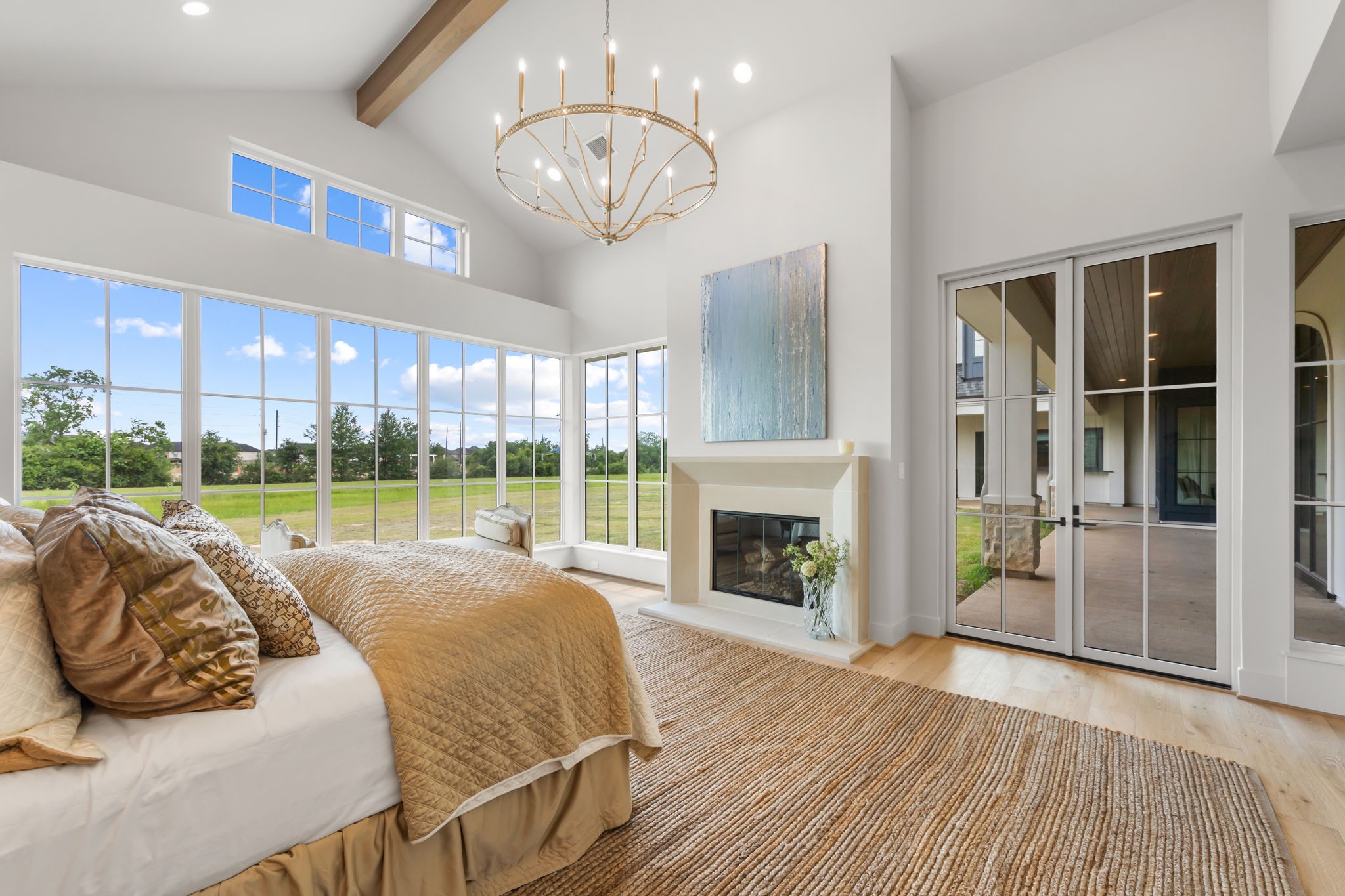 4233 Two Gun Way Katy, TX 77494 - Photo 17 of 47 Another view of the primary suite with French doors to the rear loggia.