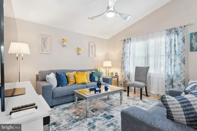 a living room with furniture