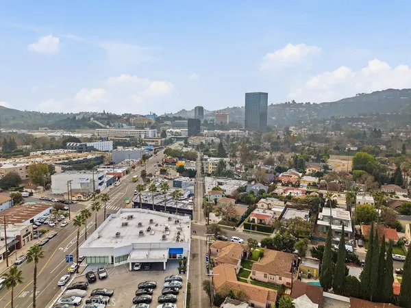an aerial view of a city