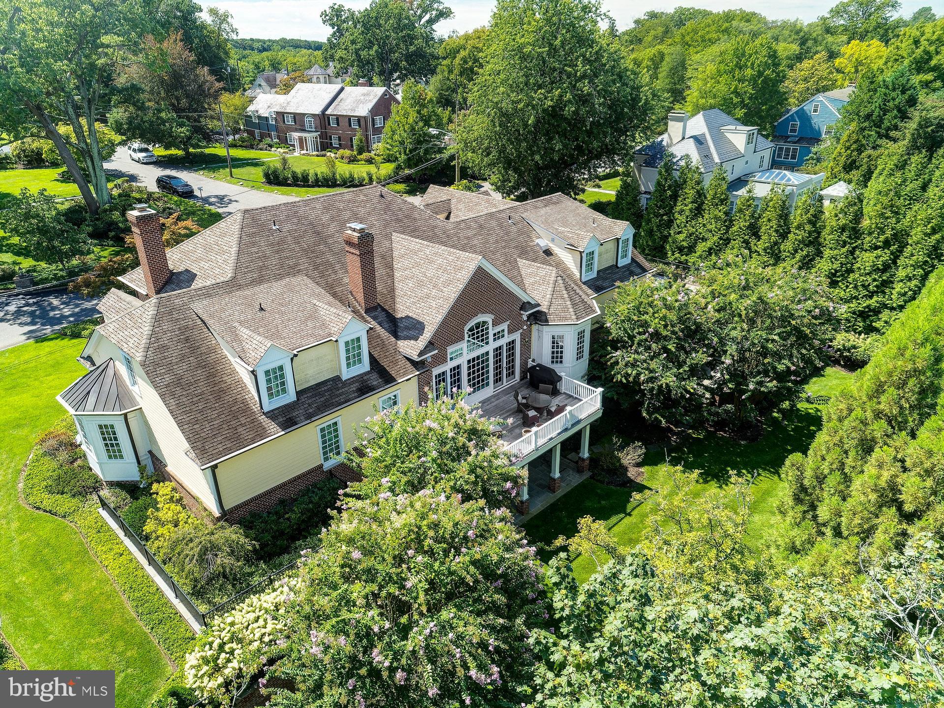 135 Winding Way Haddonfield, NJ 08033 - Photo 83 of 100 an aerial view of a house with garden space and street view