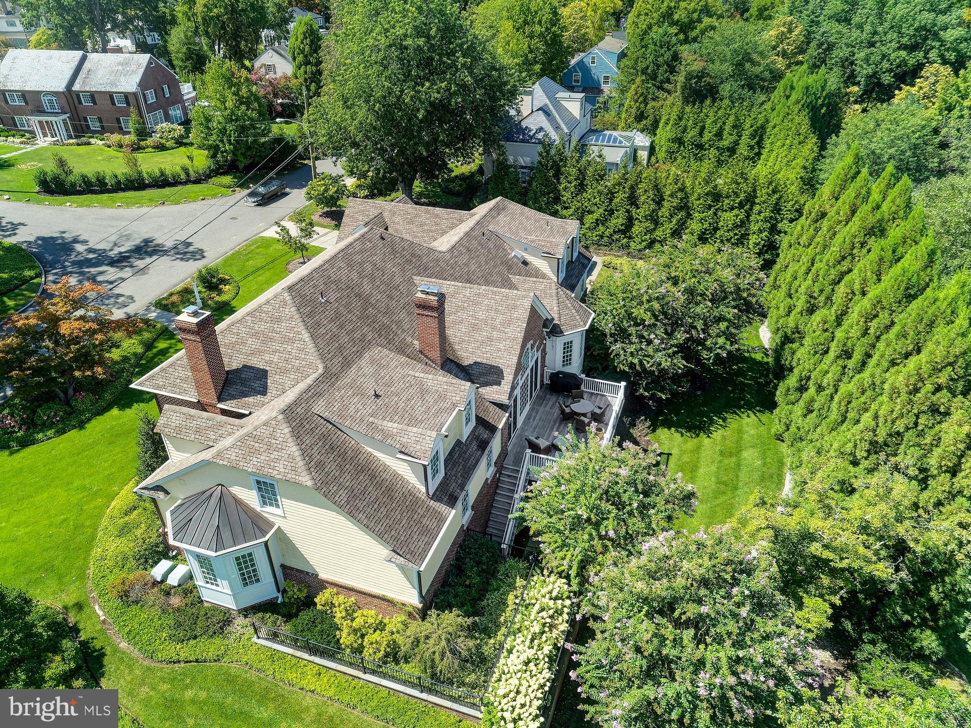 135 Winding Way Haddonfield, NJ 08033 - Photo 84 of 100 an aerial view of a house with garden space and street view