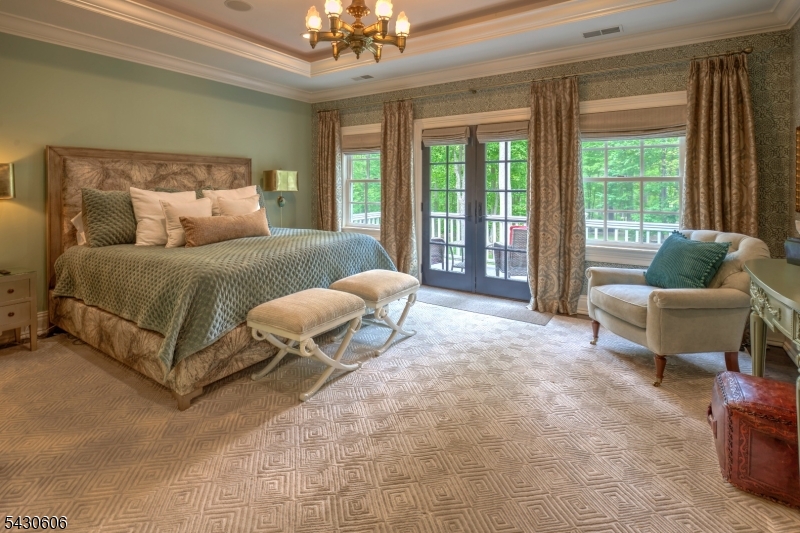 5 Burnett Road Mendham, NJ 07945 - Photo 20 of 50 a spacious bedroom with a bed and glass walk in closet