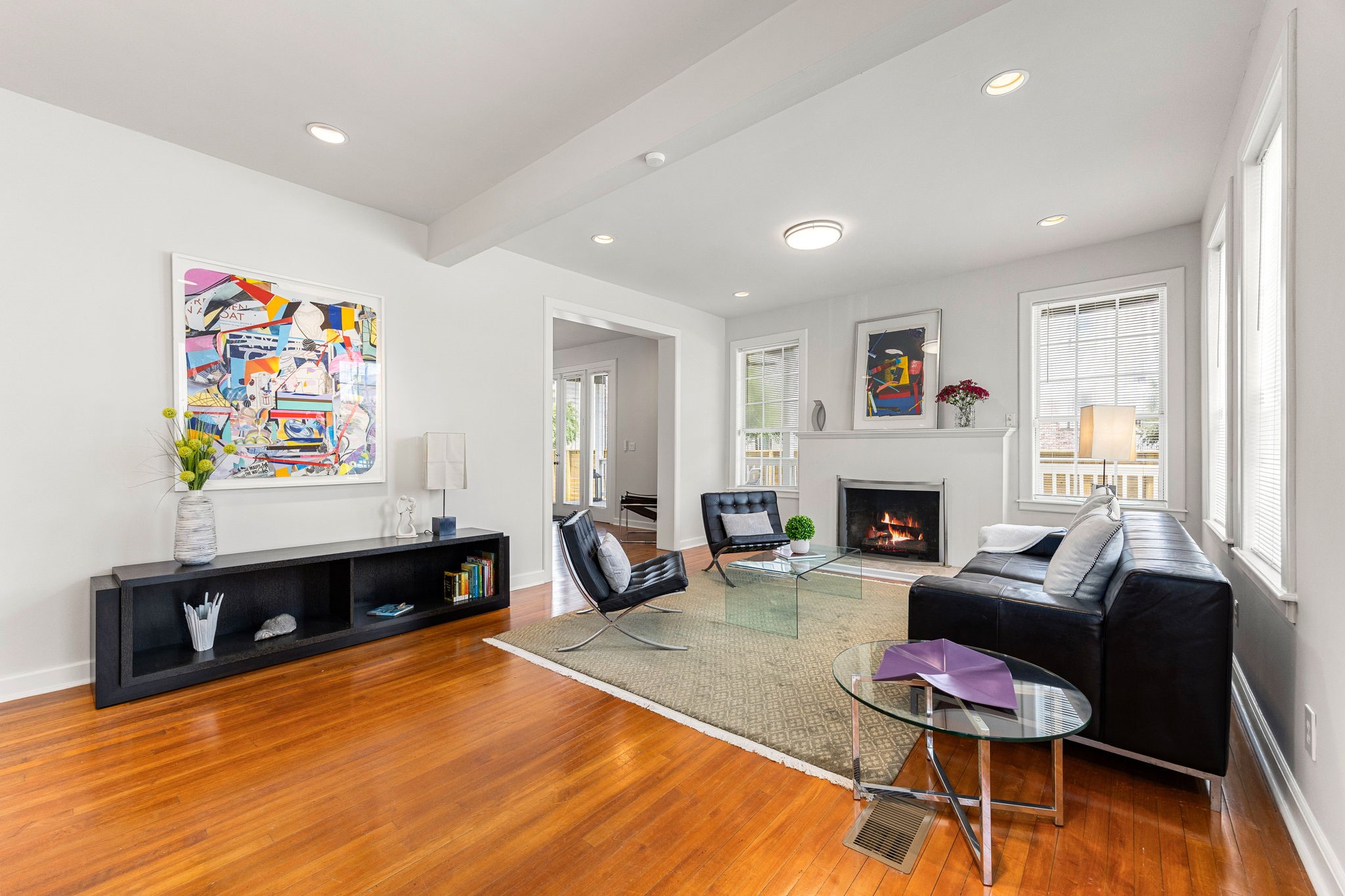 302 West Drew Street Houston, TX 77006 - Photo 11 of 48 a living room with furniture and a fireplace