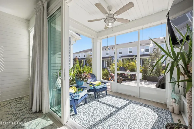 a living room with furniture