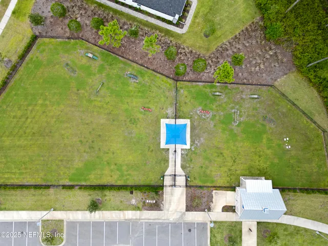 an aerial view of a fireplace
