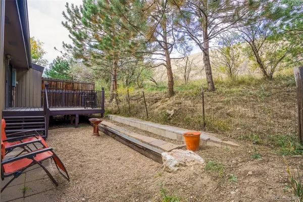 a park view with a bench and trees
