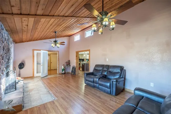 a living room with furniture