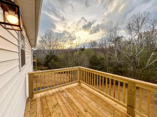 a backyard of a house with a trees