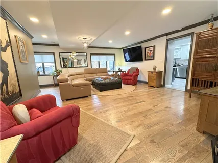 a living room with furniture