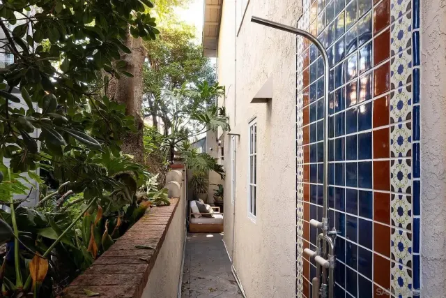 a view of a city from a balcony
