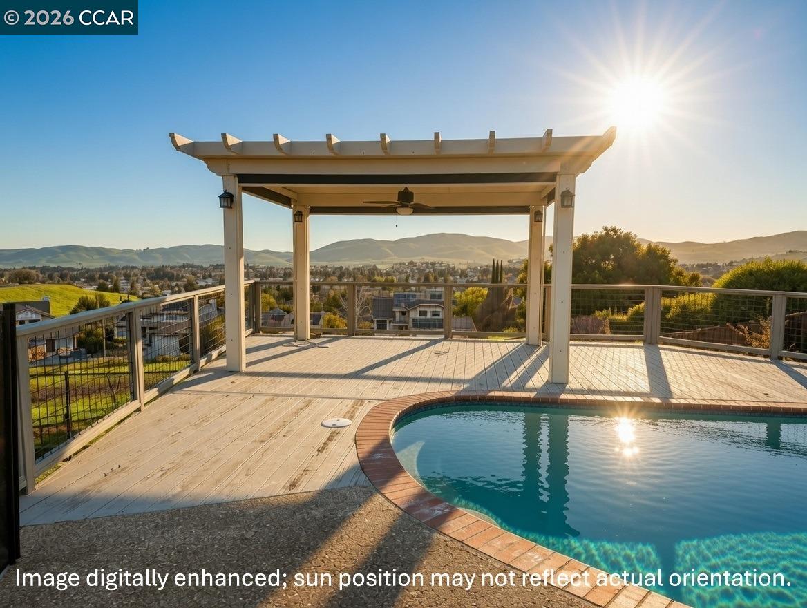 1109 Vista Point Lane Concord, CA 94521 - Photo 25 of 26 a view of a balcony with floor to ceiling windows with wooden floor