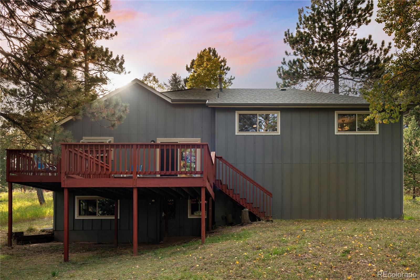 28696 Little Big Horn Drive Evergreen, CO 80439 - Photo 33 of 47 a view of a house with a balcony