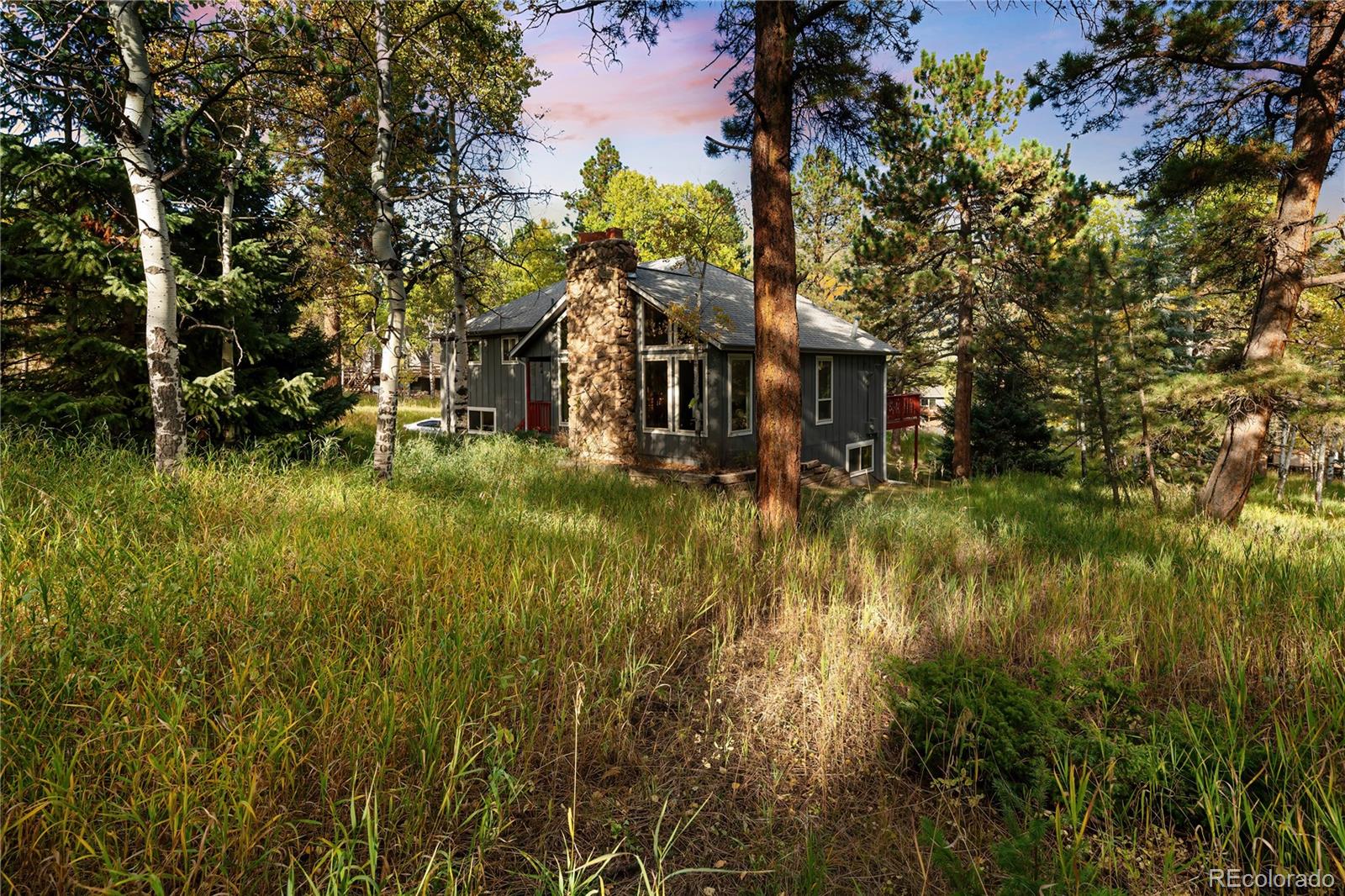28696 Little Big Horn Drive Evergreen, CO 80439 - Photo 38 of 47 a view of a house with a yard