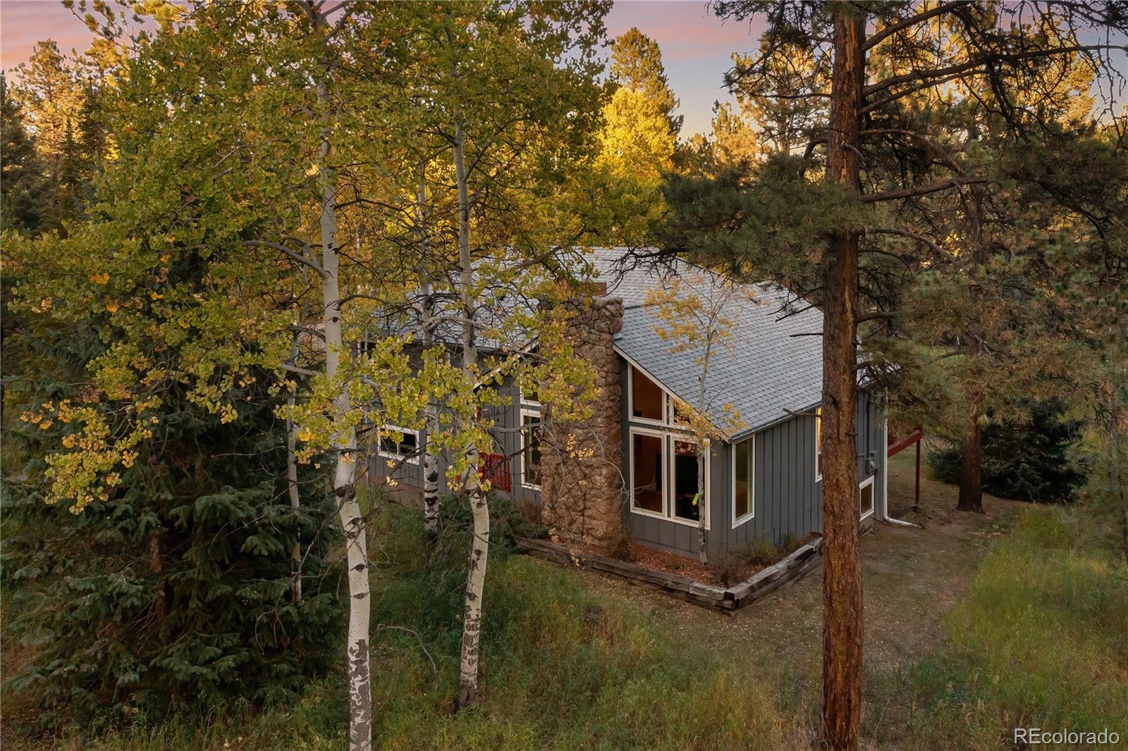 28696 Little Big Horn Drive Evergreen, CO 80439 - Photo 6 of 47 a house with trees in front of it