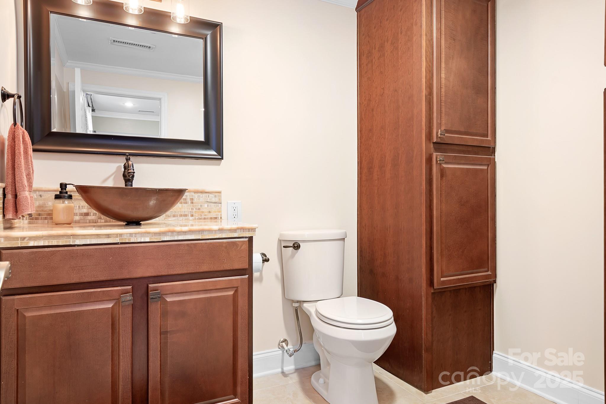 19320 Davidson-Concord Road Davidson, NC 28036 - Photo 21 of 33 a bathroom with a toilet a sink and vanity