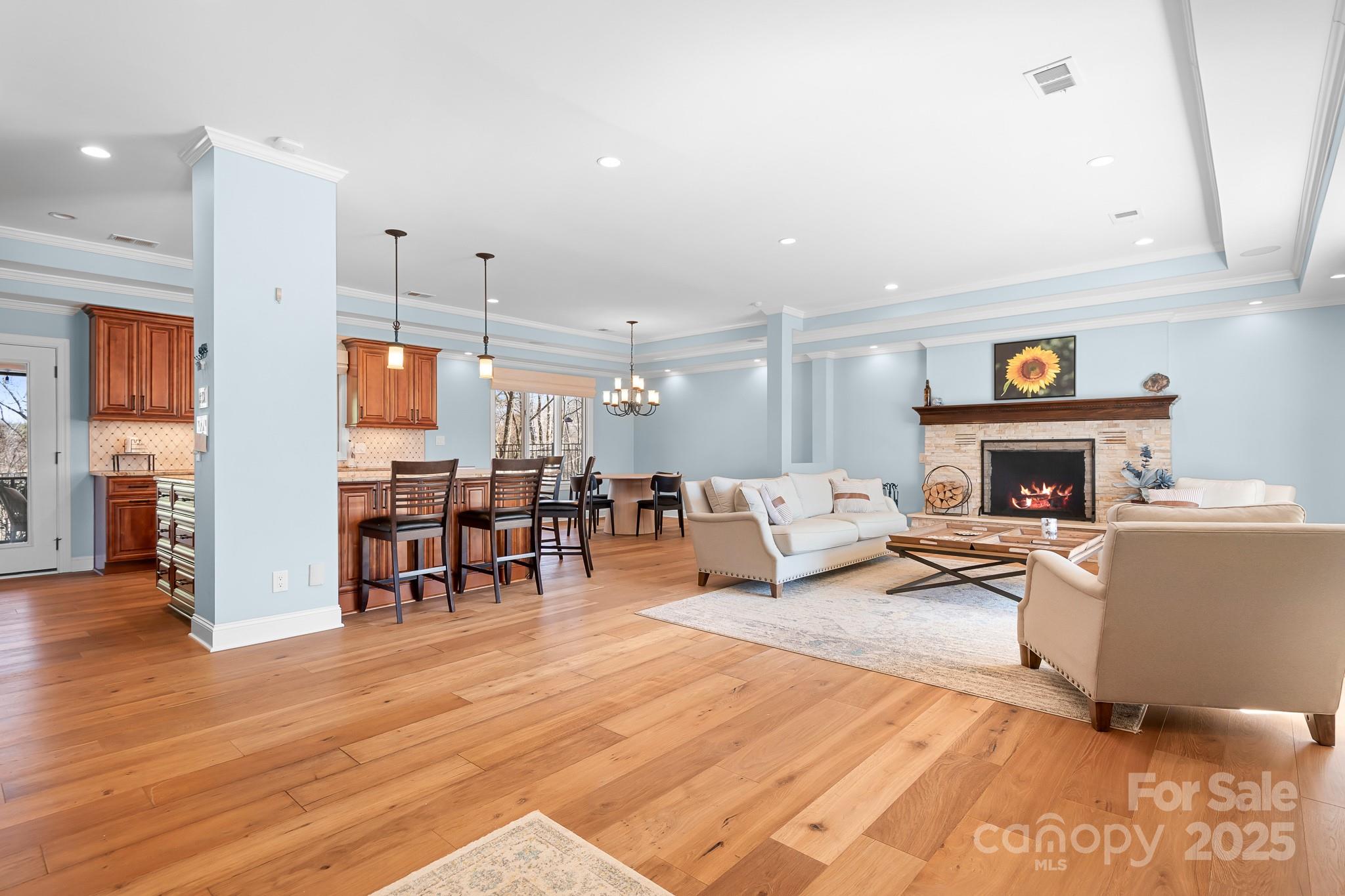 19320 Davidson-Concord Road Davidson, NC 28036 - Photo 3 of 33 a living room with furniture and a fireplace
