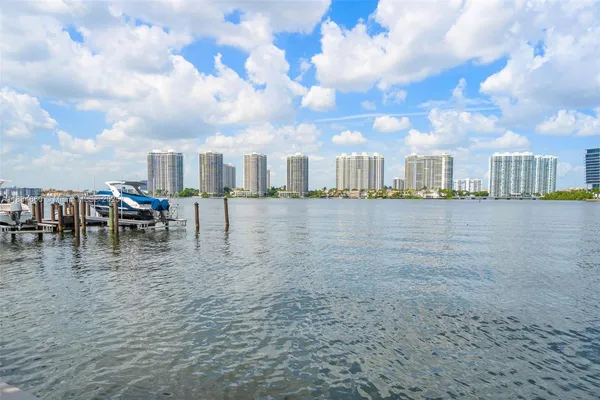 a view of a lake with outdoor space