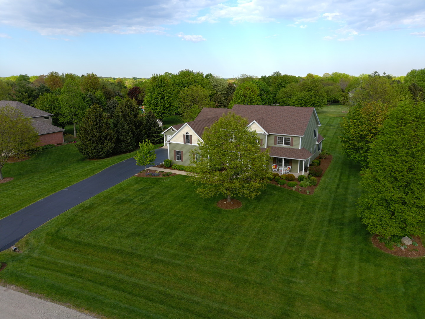 7N355 Ridge Line Road St. Charles, IL 60175 - Photo 27 of 38 an aerial view of residential houses with outdoor space and trees