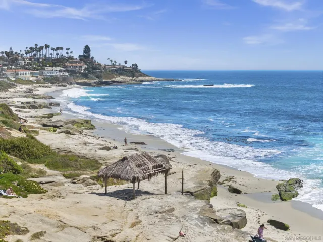 a view of beach and ocean