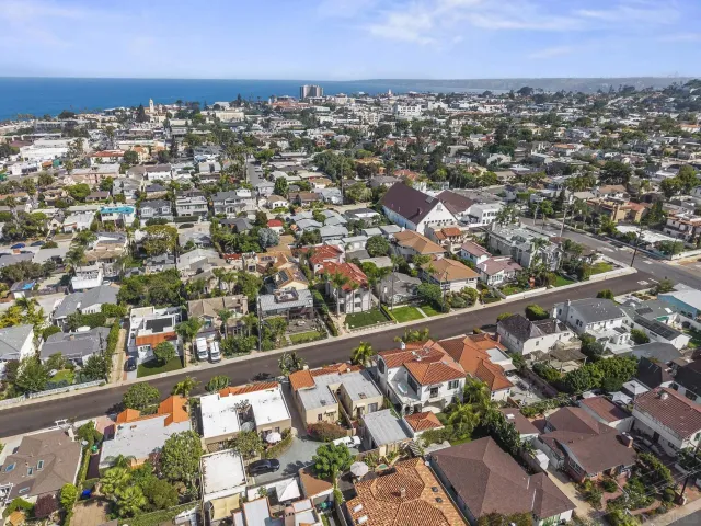 an aerial view of a city