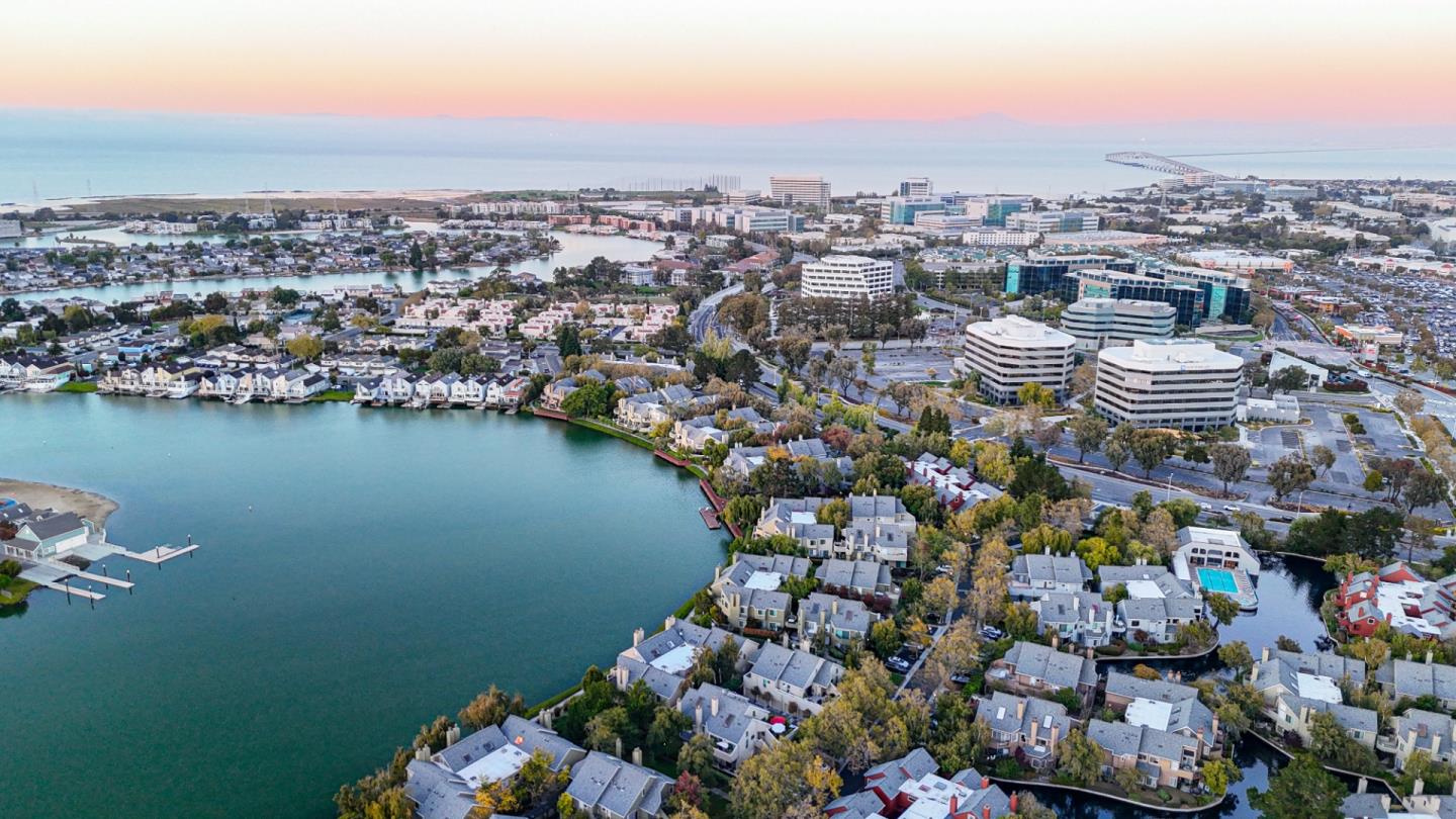 972 Shoreline Drive San Mateo, CA 94404 - Photo 56 of 64 an aerial view of a house with a lake view