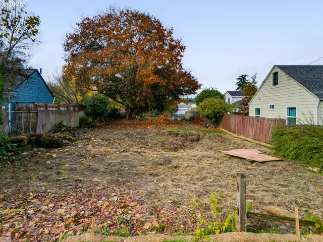 a view of a house with a yard and large tree