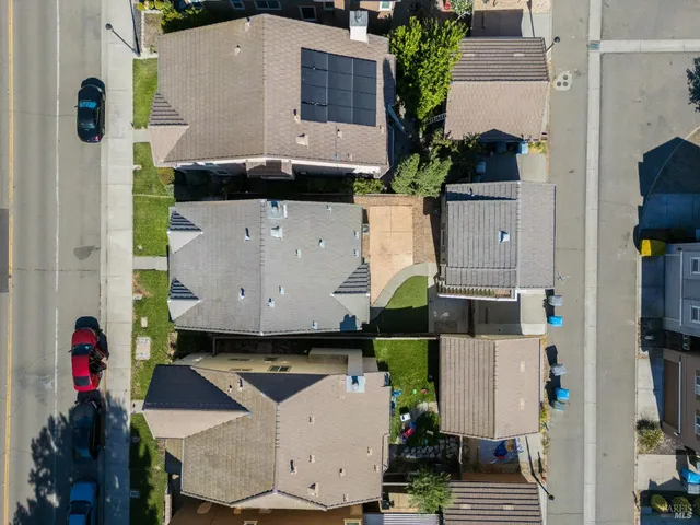 a view of a town with big houses