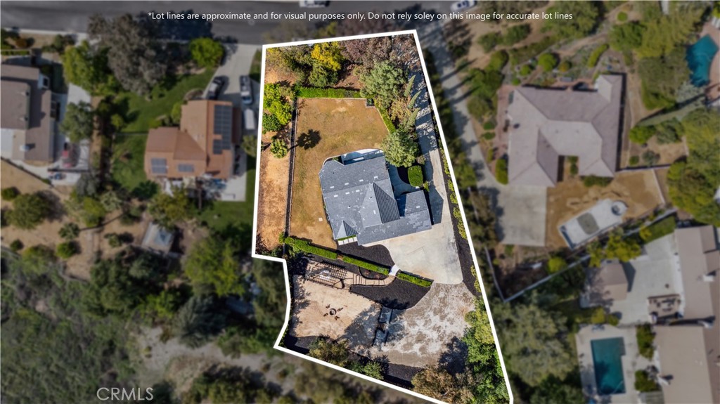 529 Manzanita Road Redlands, CA 92373 - Photo 57 of 64 an aerial view of a house with a yard and garden