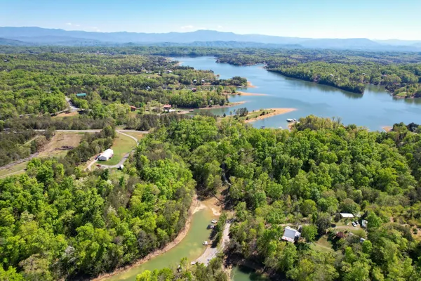 a view of lake and mountain