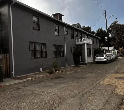 a car parked in front of a building