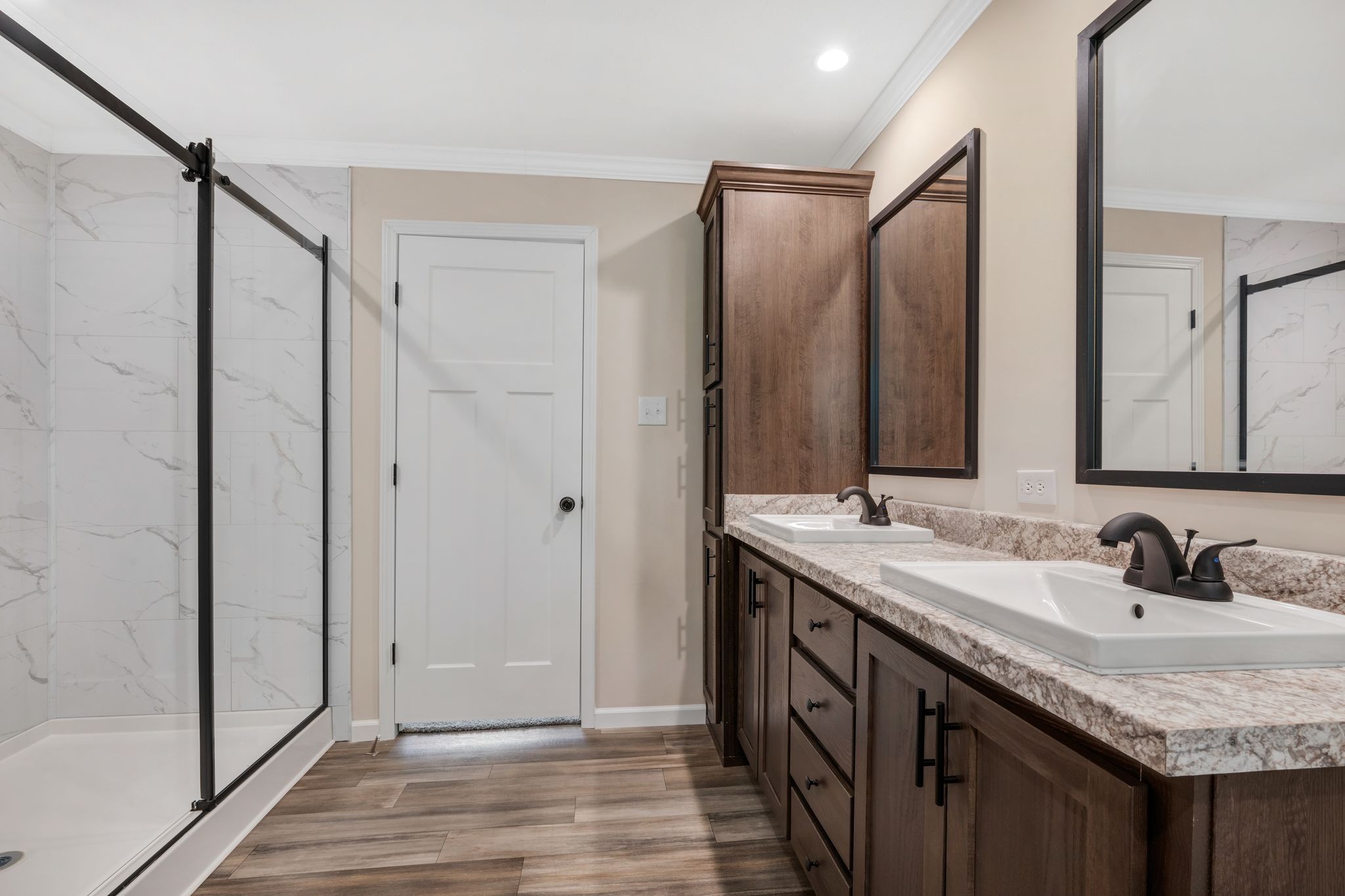 270 East Little Richland Road Waverly, TN 37185 - Photo 24 of 35 a bathroom with a double vanity sink and a mirror