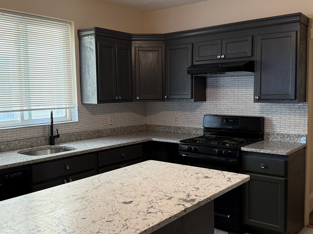 4 Dever Street, Unit 1 Boston, MA 02122 - Photo 5 of 22 a kitchen with granite countertop cabinets and a stove
