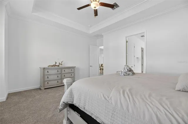 a view of an ocean and a building