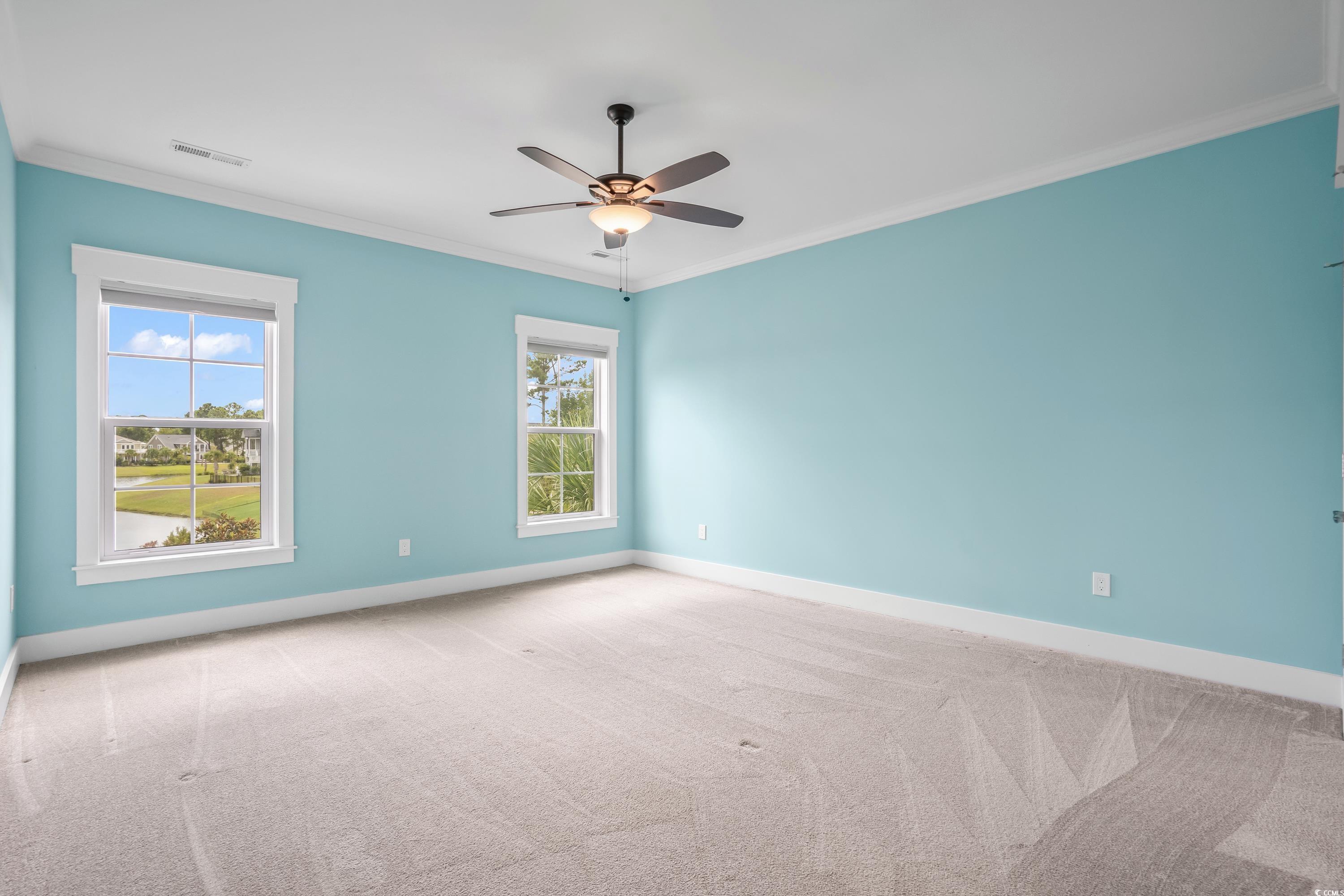 3048 Moss Bridge Lane Myrtle Beach, SC 29579 - Photo 28 of 40 Carpeted spare room with ornamental molding, a wea
