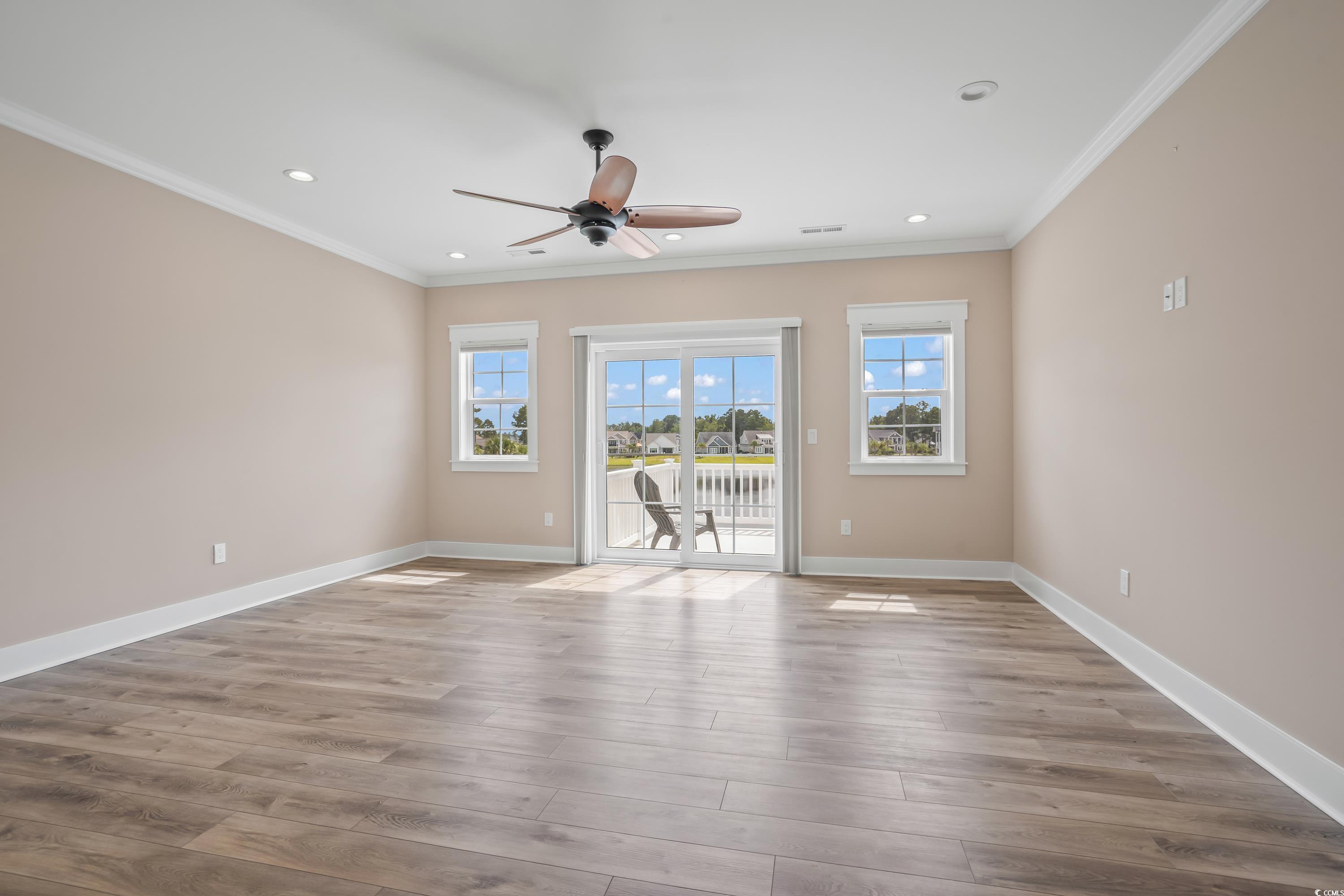3048 Moss Bridge Lane Myrtle Beach, SC 29579 - Photo 30 of 40 Spare room with ceiling fan, light hardwood / wood