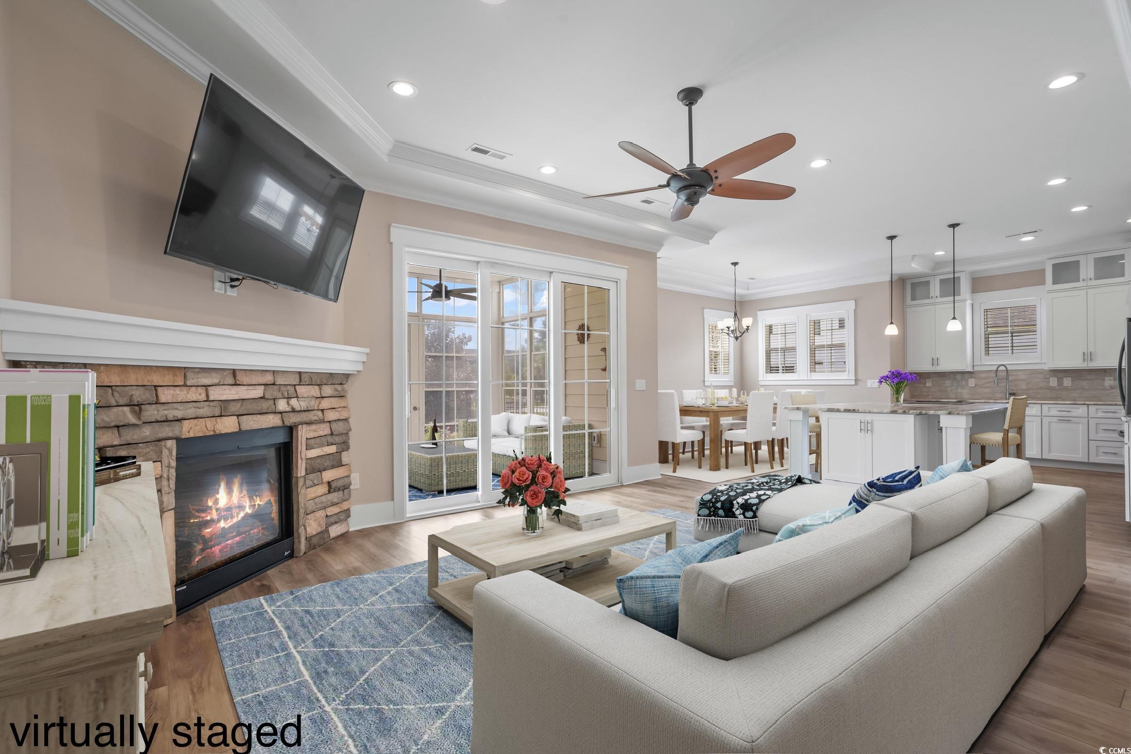 3048 Moss Bridge Lane Myrtle Beach, SC 29579 - Photo 4 of 40 Living room with sink, ceiling fan with notable ch