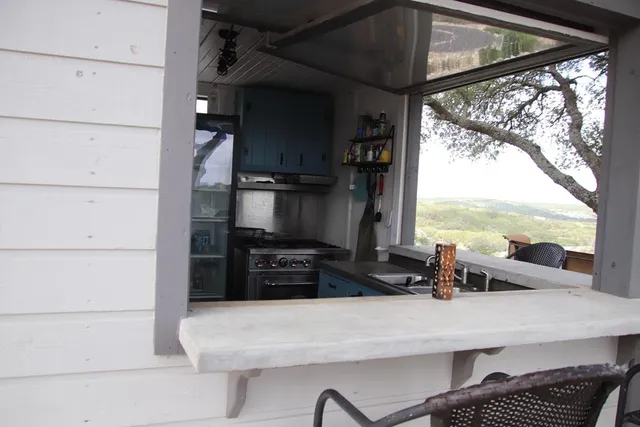 a view of a lake with mountains in the background