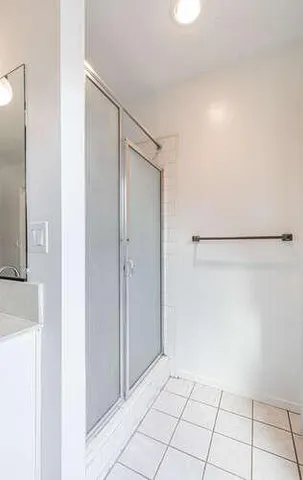 a bathroom with a shower