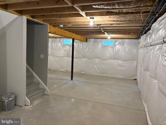 a view of a room with racks