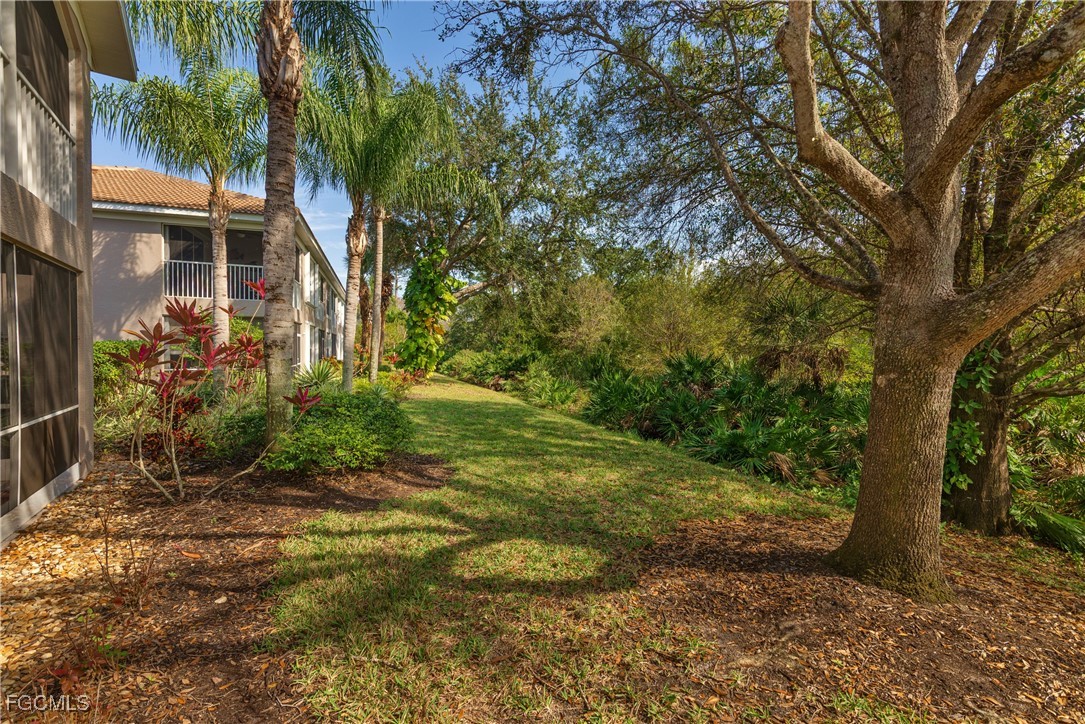 9631 Hemingway Lane, Unit 3610 Fort Myers, FL 33913 - Photo 8 of 21 a view of a yard with plants and a large tree